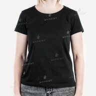 T-shirt women's cotton/elastane 170 g/m², black, M (8032) - фото 2 T-shirt women's cotton/elastane 170 g/m², black, M (8032) - фото 2 - Blanks for sublimation