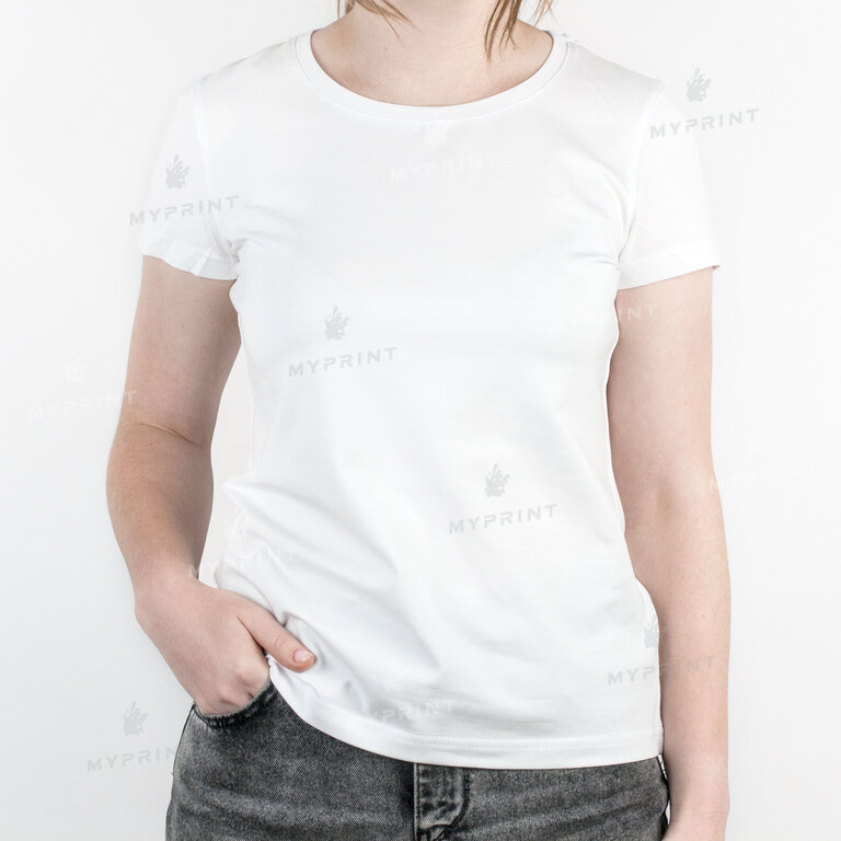 T-shirt women's cotton/elastane 170 g/m², white, M (8027)  T-shirt women's cotton/elastane 170 g/m², white, M (8027)