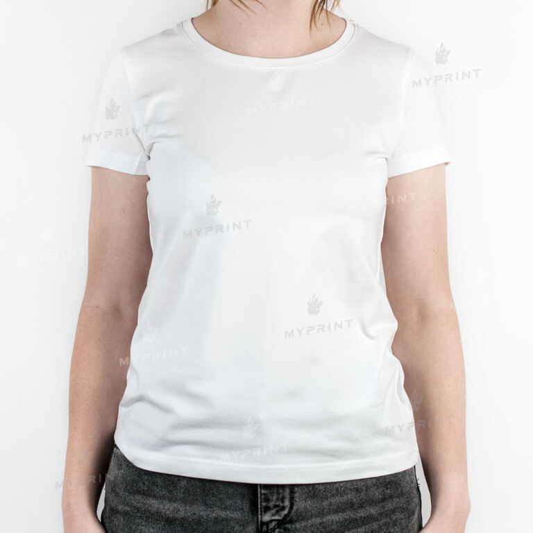 T-shirt women's cotton/elastane 170 g/m², white, M (8027)  T-shirt women's cotton/elastane 170 g/m², white, M (8027)