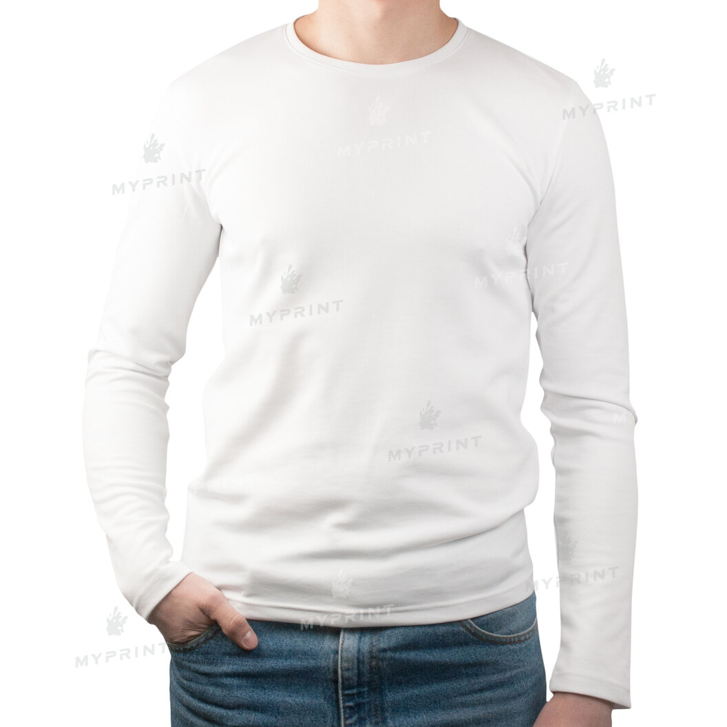 Men's longsleeve cotton/elastane 170 g/m², white, S (8136) - фото 1 Men's longsleeve cotton/elastane 170 g/m², white, S (8136) - фото 1 - Blanks for sublimation
