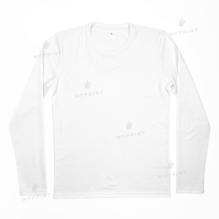 Men's longsleeve cotton/elastane 170 g/m², white, M (8135)  Men's longsleeve cotton/elastane 170 g/m², white, M (8135)