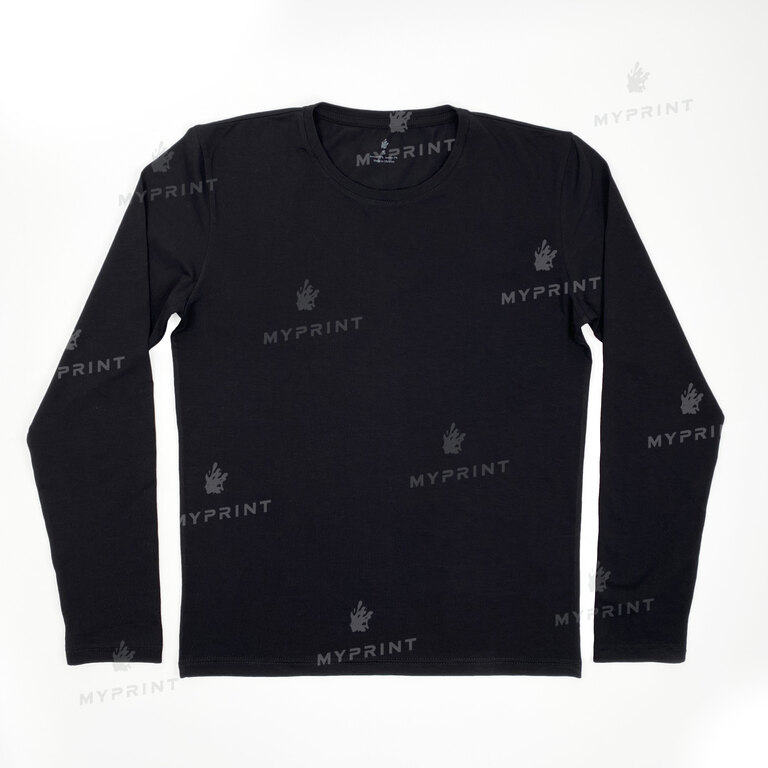 Men's longsleeve cotton/elastane 170 g/m², black, XS (8130)  Men's longsleeve cotton/elastane 170 g/m², black, XS (8130)