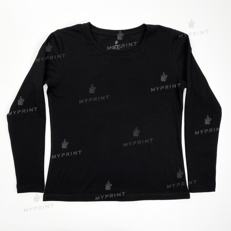 Women's longsleeve cotton/elastane 170 g/m², black, S (8122)  Women's longsleeve cotton/elastane 170 g/m², black, S (8122)