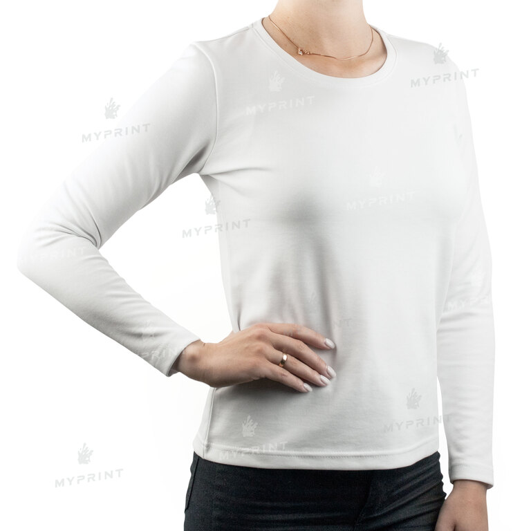 Longsleeve for sublimation women's two-layer 200 g/m², white, M (8100)  Longsleeve for sublimation women's two-layer 200 g/m², white, M (8100)