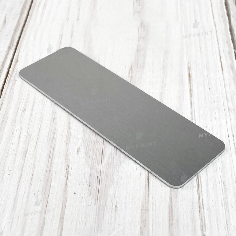 Badge for sublimation metallic rubbed silver 76*25*1 mm (8143)  Badge for sublimation metallic rubbed silver 76*25*1 mm (8143)