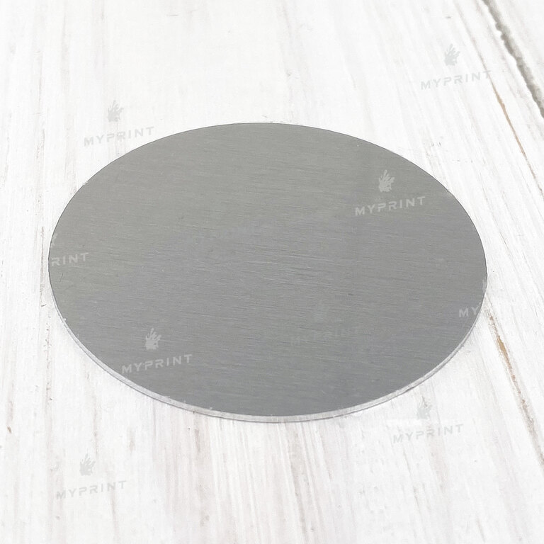 Badge for sublimation metallic rubbed silver 50.8*1 mm (8140)  Badge for sublimation metallic rubbed silver 50.8*1 mm (8140)