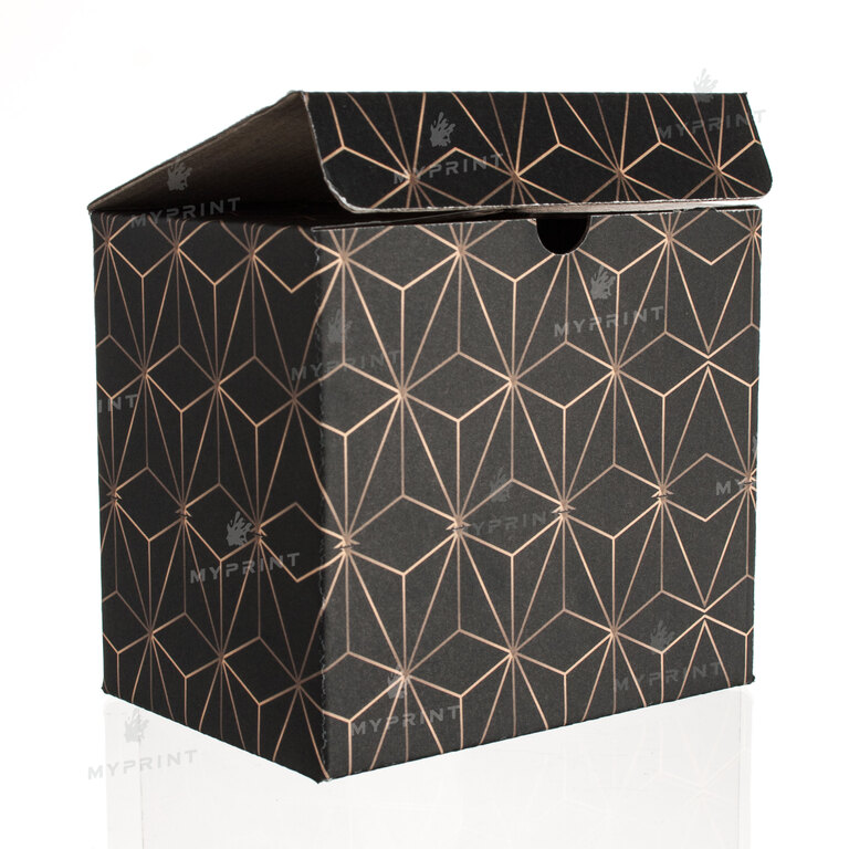 Коробочка для чашки 11 Oz (330 мл) кольорова золотистий куб (8307)  Коробочка для чашки 11 Oz (330 мл) кольорова золотистий куб (8307)