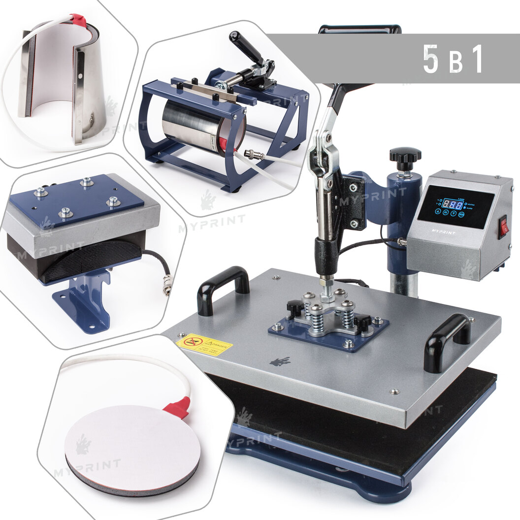 Многофункциональный термопресс HP 5 в 1 29*38 см (6022) - фото 1 Многофункциональный термопресс HP 5 в 1 29*38 см (6022) - фото 1 - Термопрессы