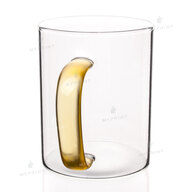 Cup for sublimation glass transparent with a colored handle yellow (420 ml) (8160) - фото 2 Cup for sublimation glass transparent with a colored handle yellow (420 ml) (8160) - фото 2 - Blanks for sublimation