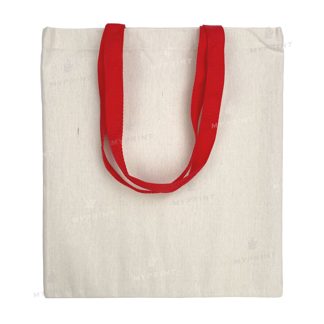 Eco bag for sublimation vertical with red handles 35*38.5 cm (8580) - фото 1 Eco bag for sublimation vertical with red handles 35*38.5 cm (8580) - фото 1 - Blanks for sublimation