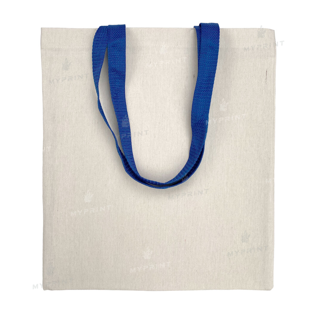 Eco bag for sublimation vertical with blue handles 35*38.5 cm (8583) - фото 1 Eco bag for sublimation vertical with blue handles 35*38.5 cm (8583) - фото 1 - Blanks for sublimation