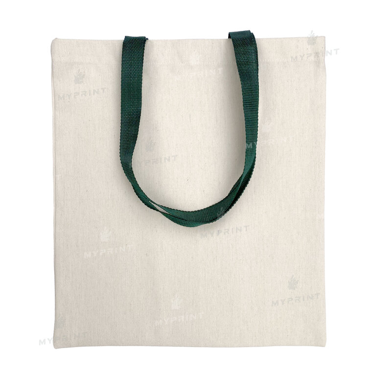 Eco bag for sublimation vertical with dark green handles 35*38.5 cm (8584)  Eco bag for sublimation vertical with dark green handles 35*38.5 cm (8584)