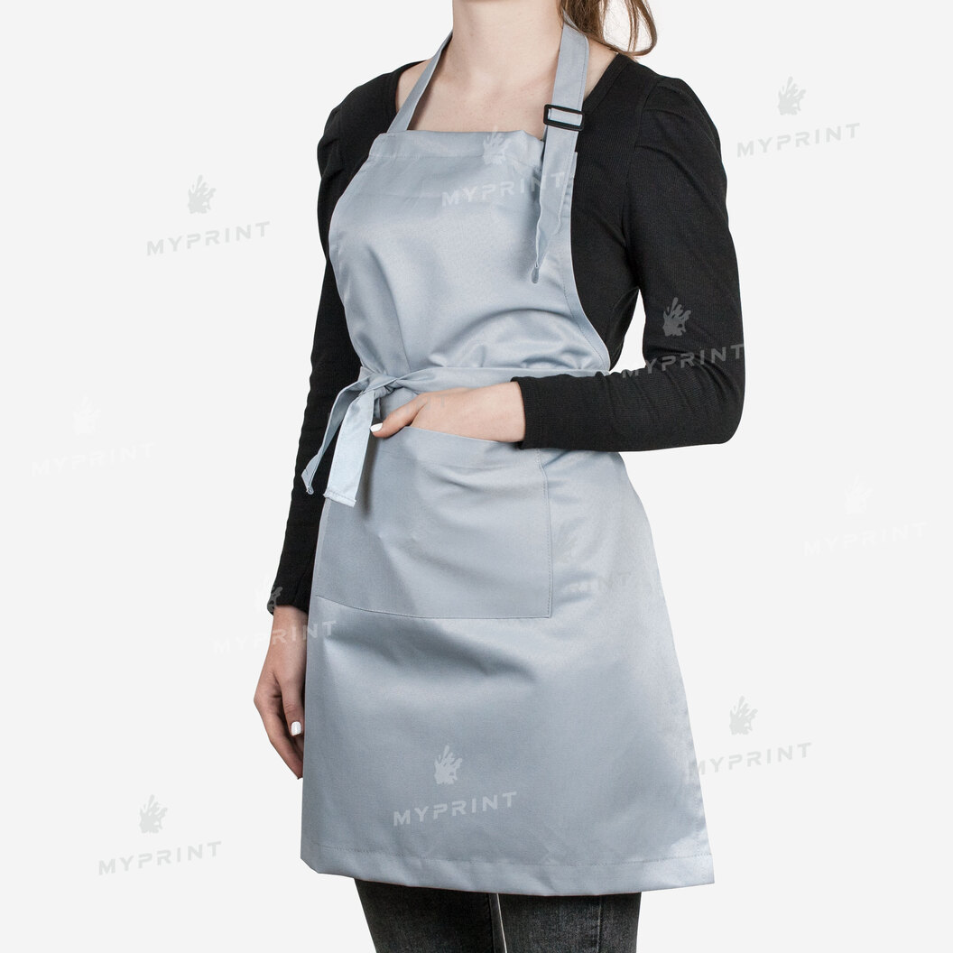 Фартух для сублімації саржевий з лямкою, що регулюється і кишенею подовжений сірий (8615) - фото 1 Фартух для сублімації саржевий з лямкою, що регулюється і кишенею подовжений сірий (8615) - фото 1 - Заготовки для сублімації