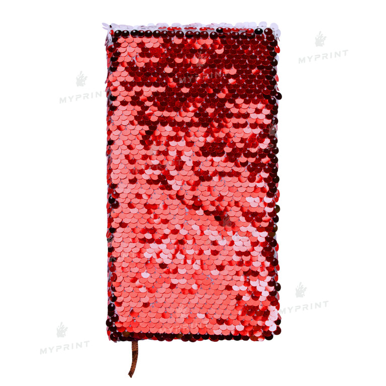 Sublimation notebook with sequins 10*18 cm red (8618)  Sublimation notebook with sequins 10*18 cm red (8618)