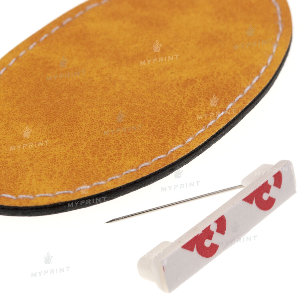 Badge for sublimation leather oval yellow 8.2*4.4 cm (8870) - фото 3 Badge for sublimation leather oval yellow 8.2*4.4 cm (8870) - фото 3 - Blanks for sublimation