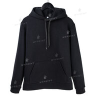 300gsm Tri-thread Fleece Print Hoodie With Pocket Unisex, Black, XXXL (8947) - фото 3 - Blanks for sublimation