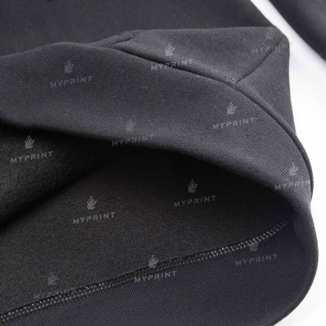 300gsm Tri-thread Fleece Print Hoodie With Pocket Unisex, Black, XXXL (8947) - фото 7 - Blanks for sublimation