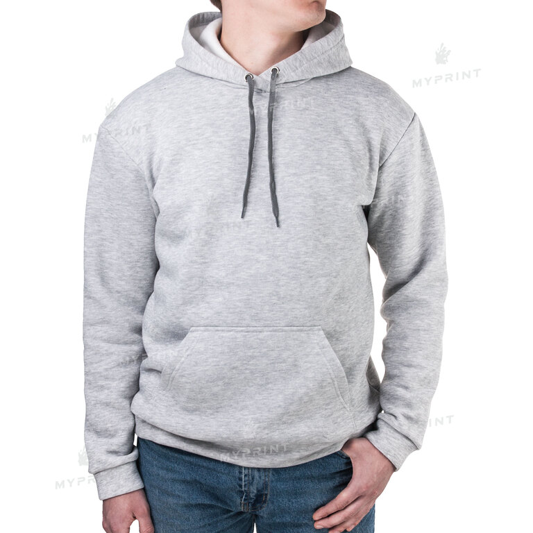 300 g/m² tri-thread fleece unisex print hoodie with pocket, gray, XS (8951)  300 g/m² tri-thread fleece unisex print hoodie with pocket, gray, XS (8951)