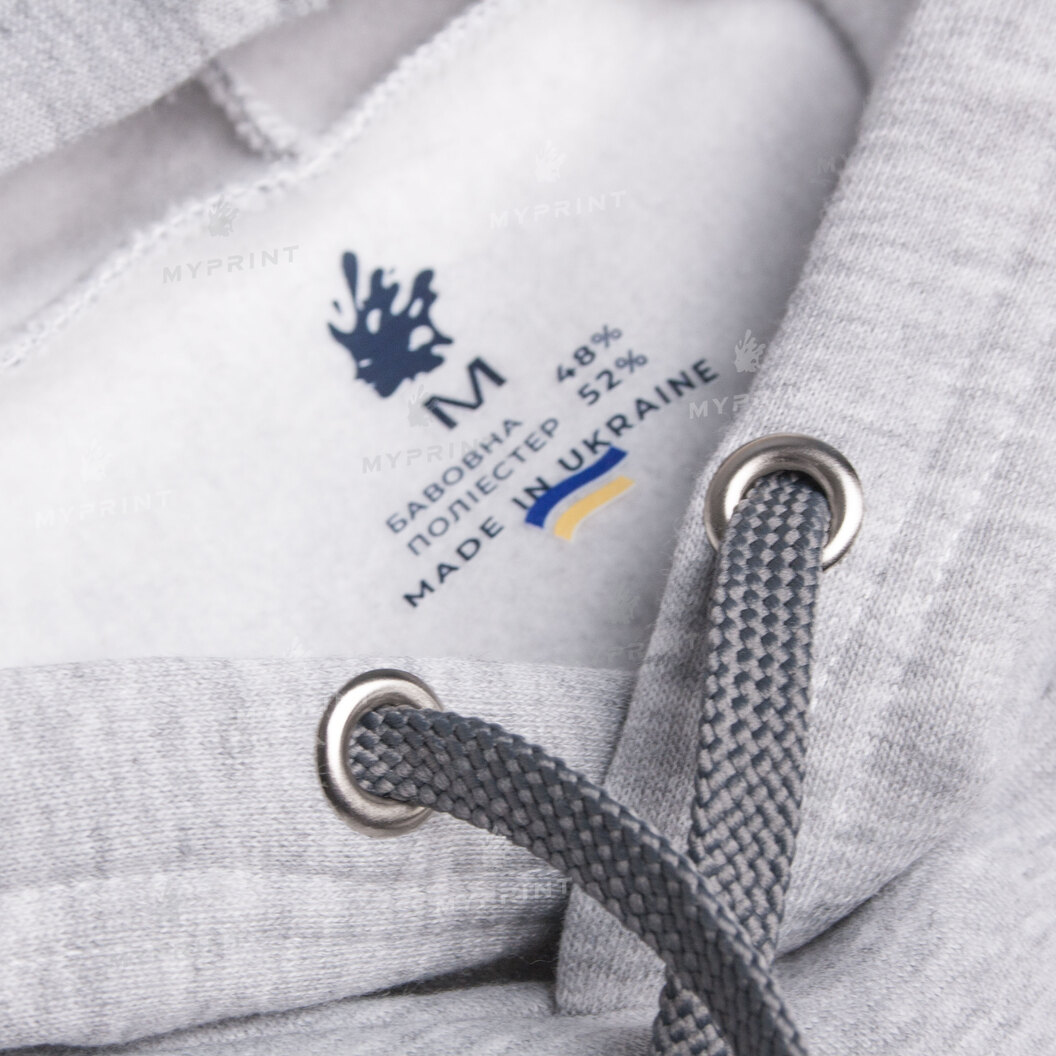 300gsm Fleece Tri-thread Unisex Pocket Print Hoodie, Gray, XXXL (8954) - фото 4 - Blanks for sublimation