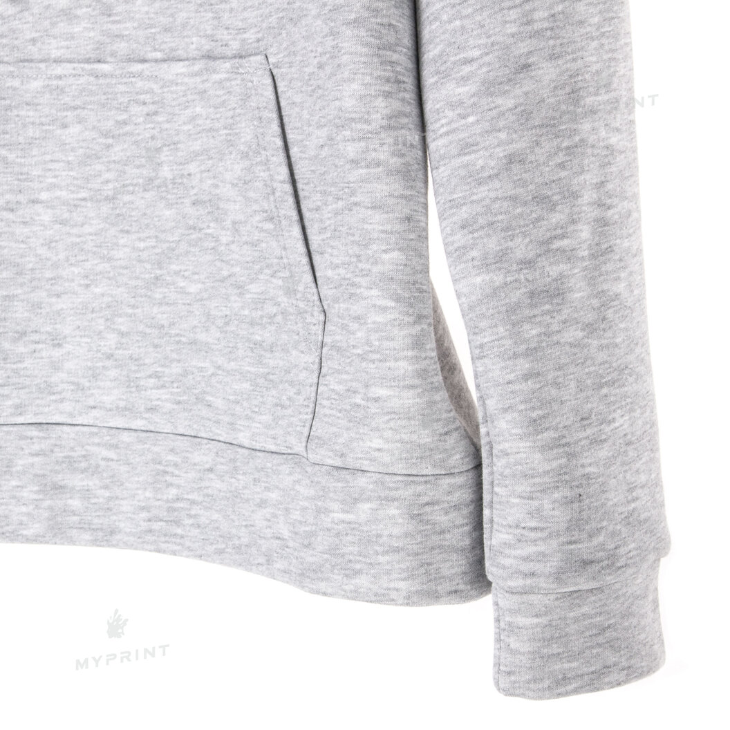 300gsm Fleece Tri-thread Unisex Pocket Print Hoodie, Gray, XXXL (8954) - фото 5 - Blanks for sublimation