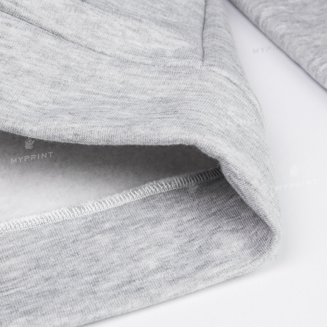 300gsm Fleece Tri-thread Unisex Pocket Print Hoodie, Gray, XXXL (8954) - фото 7 - Blanks for sublimation