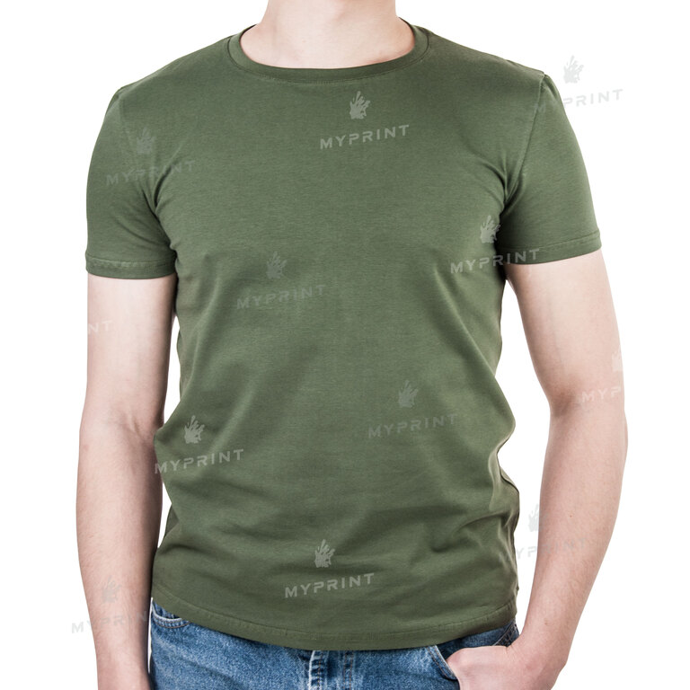 Футболка чоловіча бавовна / еластан 170 г/м², оливкова, XL (9097)  Футболка чоловіча бавовна / еластан 170 г/м², оливкова, XL (9097)