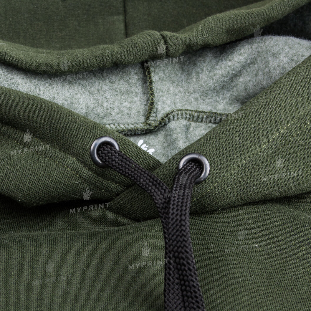 300gsm Fleece Tri-thread Unisex Pocket Print Hoodie, Olive, S (9088) - фото 4 300gsm Fleece Tri-thread Unisex Pocket Print Hoodie, Olive, S (9088) - фото 4 - Blanks for sublimation