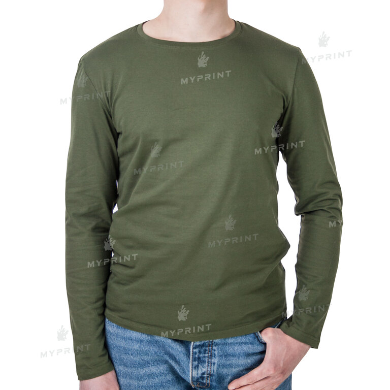 Лонгслів чоловічий бавовна / еластан 170 г/м², оливковий, XXXL (9103)  Лонгслів чоловічий бавовна / еластан 170 г/м², оливковий, XXXL (9103)