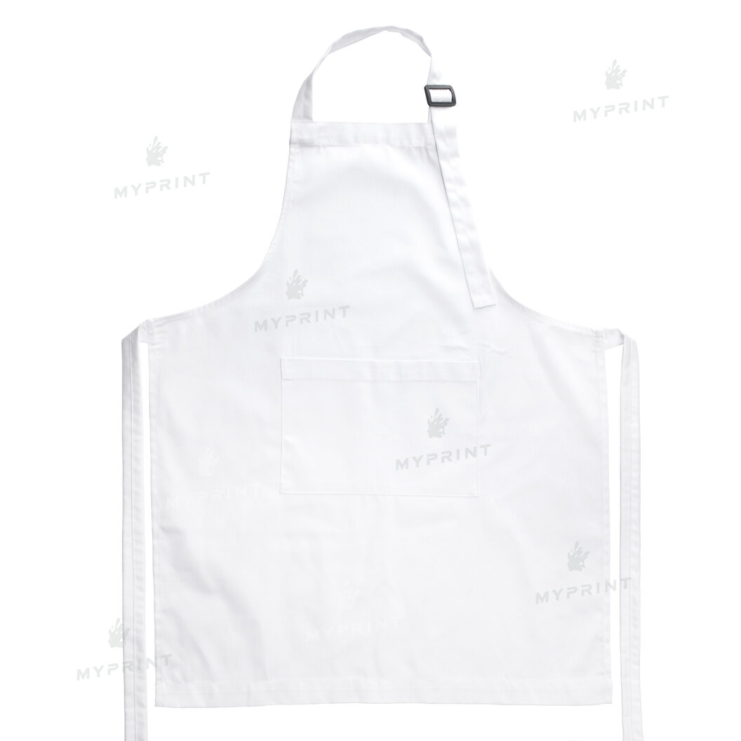 Фартух для сублімації саржевий з лямкою, що регулюється і кишенею подовжений білий (9084) - фото 2 Фартух для сублімації саржевий з лямкою, що регулюється і кишенею подовжений білий (9084) - фото 2 - Заготовки для сублімації