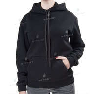 300gsm Tri-thread Fleece Print Hoodie With Pocket Unisex, Black, XXL (8946) - фото 2 - Blanks for sublimation