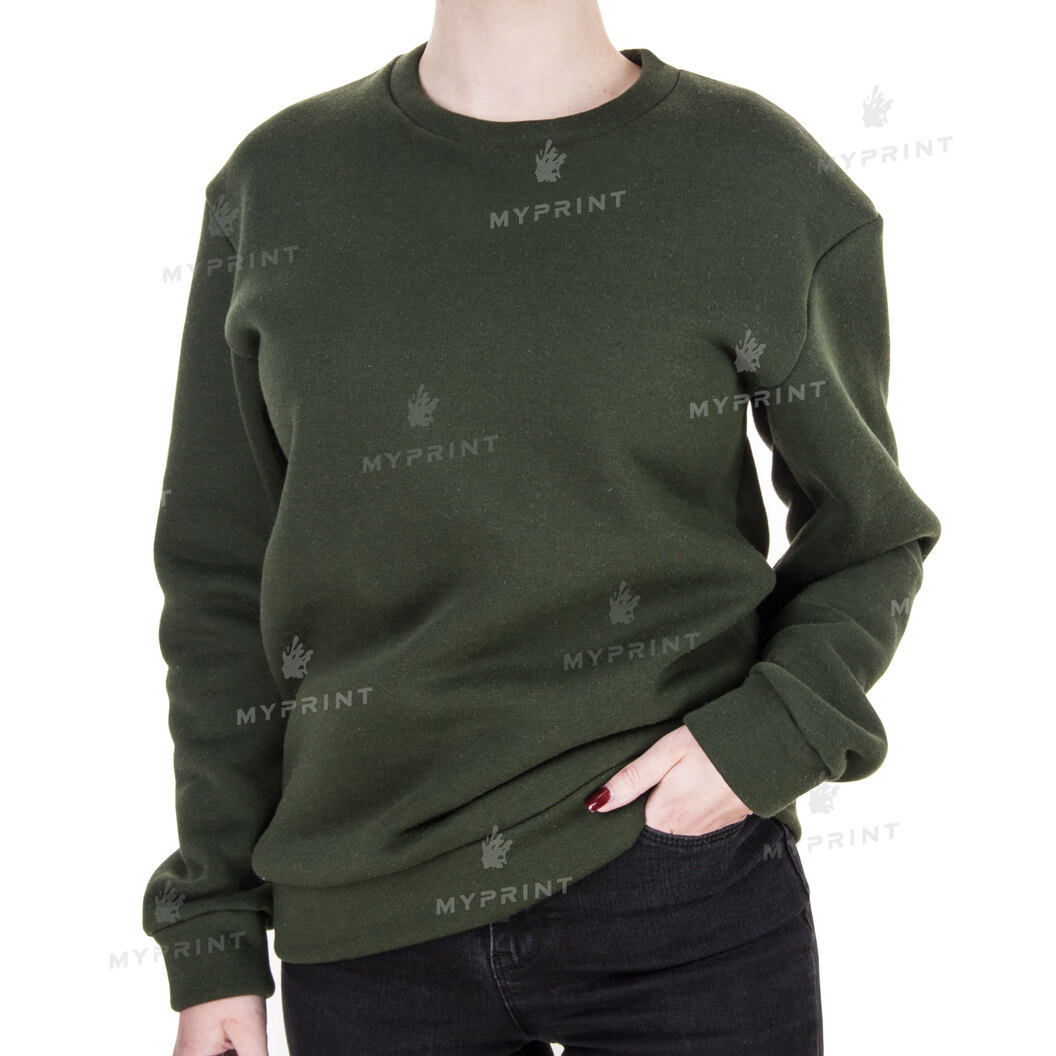 300 g/m² tri-thread fleece print unisex sweatshirt, olive, L (9118) - фото 2 300 g/m² tri-thread fleece print unisex sweatshirt, olive, L (9118) - фото 2 - Blanks for sublimation