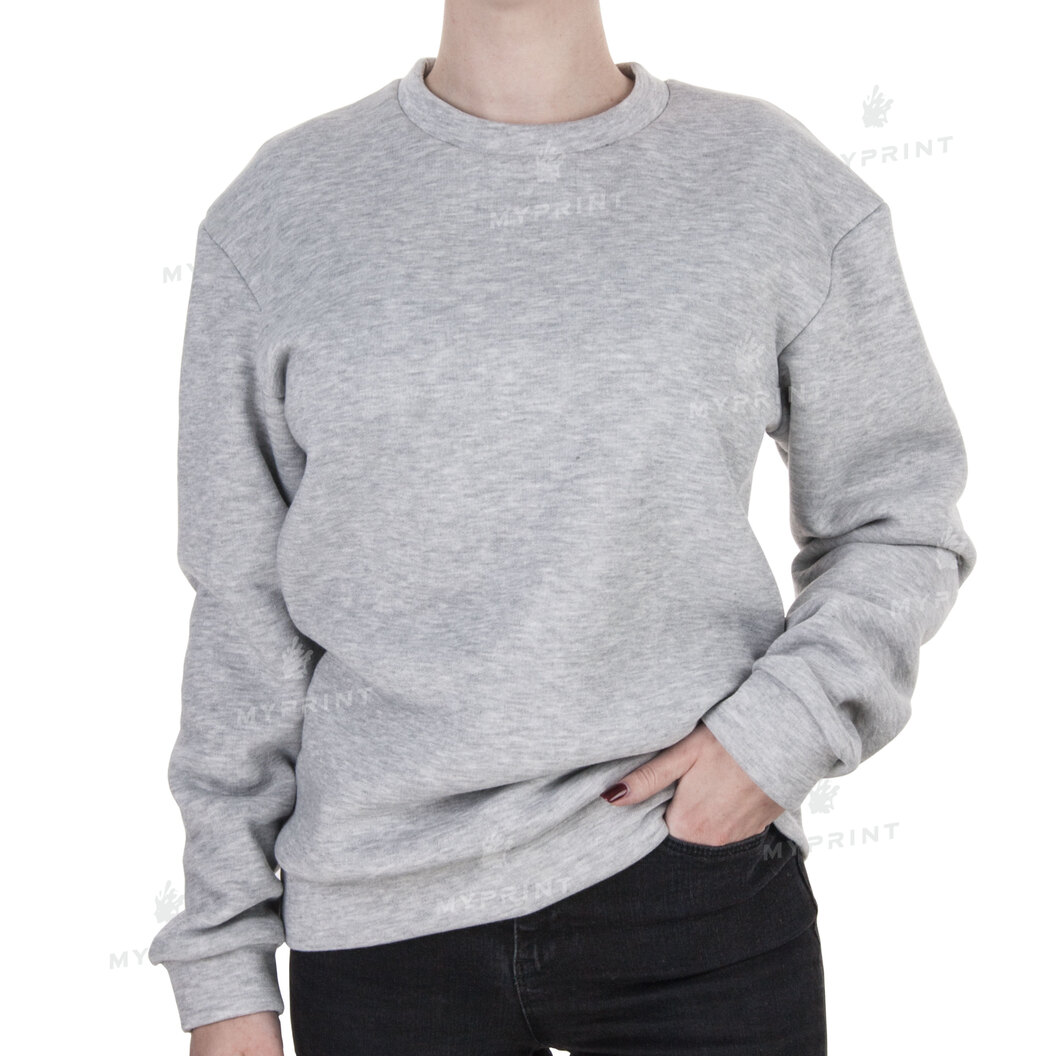 Світшот для друку унісекс тринитка з начісом 300 г/м², сірий, XXXL (9017) - фото 2 Світшот для друку унісекс тринитка з начісом 300 г/м², сірий, XXXL (9017) - фото 2 - Заготовки для сублімації