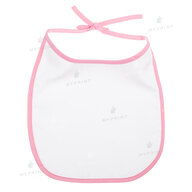 Слюнявчик для сублімації габардиновий на зав'язці з рожевою окантовкою (9248) - фото 2 Слюнявчик для сублімації габардиновий на зав'язці з рожевою окантовкою (9248) - фото 2 - Заготовки для сублімації