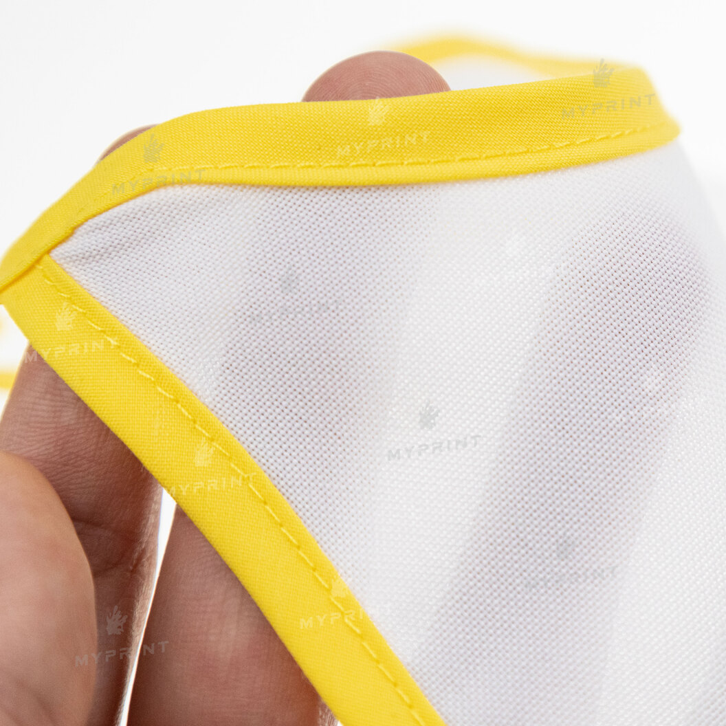 Слюнявчик для сублімації габардиновий на зав'язці з жовтою окантовкою (9250) - фото 3 Слюнявчик для сублімації габардиновий на зав'язці з жовтою окантовкою (9250) - фото 3 - Заготовки для сублімації