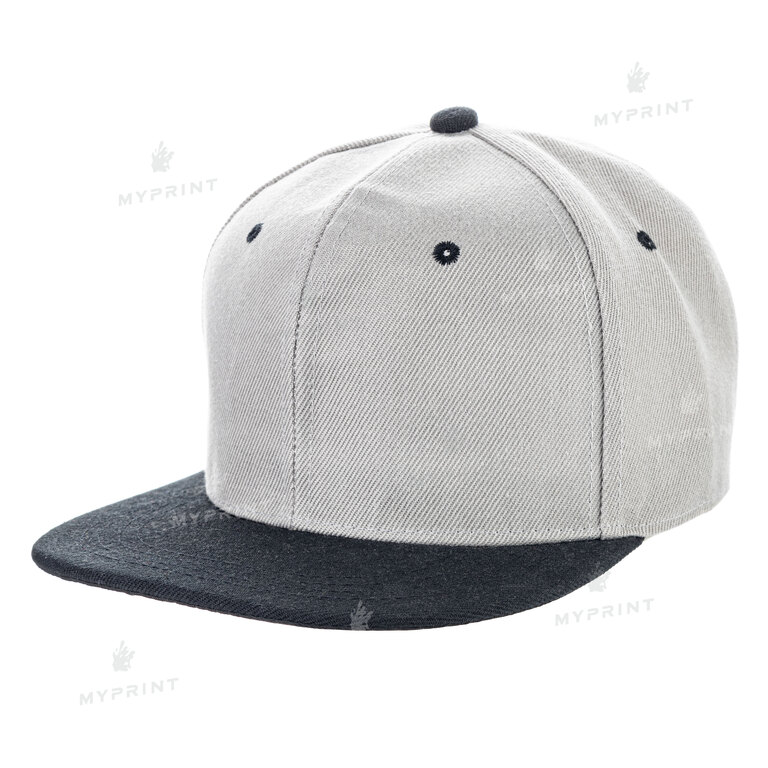 Кепка с прямым козырьком snapback серая с черным козырьком (7983)  Кепка с прямым козырьком snapback серая с черным козырьком (7983)