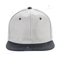 Кепка с прямым козырьком snapback серая с черным козырьком (7983) - фото 2 Кепка с прямым козырьком snapback серая с черным козырьком (7983) - фото 2 - Заготовки для сублимации