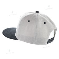 Кепка с прямым козырьком snapback серая с черным козырьком (7983) - фото 3 Кепка с прямым козырьком snapback серая с черным козырьком (7983) - фото 3 - Заготовки для сублимации