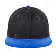 Кепка с прямым козырьком snapback черная с синим козырьком (7987) - фото 2 Кепка с прямым козырьком snapback черная с синим козырьком (7987) - фото 2 - Заготовки для сублимации