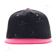Кепка з прямим козирком snapback чорна з рожевим козирком (7988) - фото 2 Кепка з прямим козирком snapback чорна з рожевим козирком (7988) - фото 2 - Заготовки для сублімації
