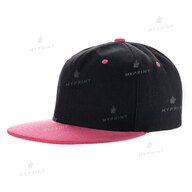 Кепка з прямим козирком snapback чорна з рожевим козирком (7988) - фото 1 Кепка з прямим козирком snapback чорна з рожевим козирком (7988) - фото 1 - Заготовки для сублімації