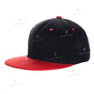 Кепка з прямим козирком snapback чорна з червоним козирком (7985) - фото 1 Кепка з прямим козирком snapback чорна з червоним козирком (7985) - фото 1 - Заготовки для сублімації