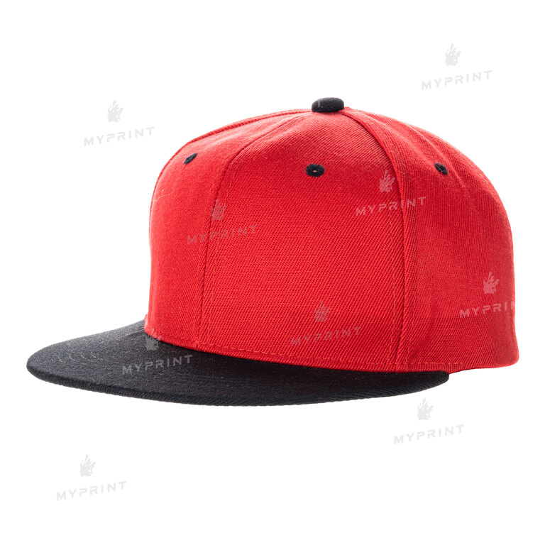 Кепка с прямым козырьком snapback красная с черным козырьком (7984)  Кепка с прямым козырьком snapback красная с черным козырьком (7984)