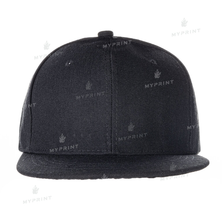 Кепка с прямым козырьком snapback черная (7641)  Кепка с прямым козырьком snapback черная (7641)