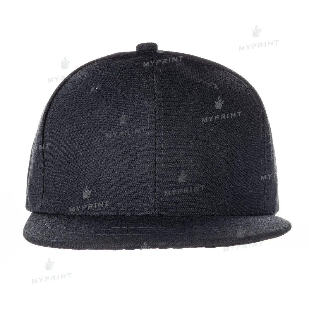 Кепка с прямым козырьком snapback черная (7641) - фото 2 Кепка с прямым козырьком snapback черная (7641) - фото 2 - Заготовки для сублимации