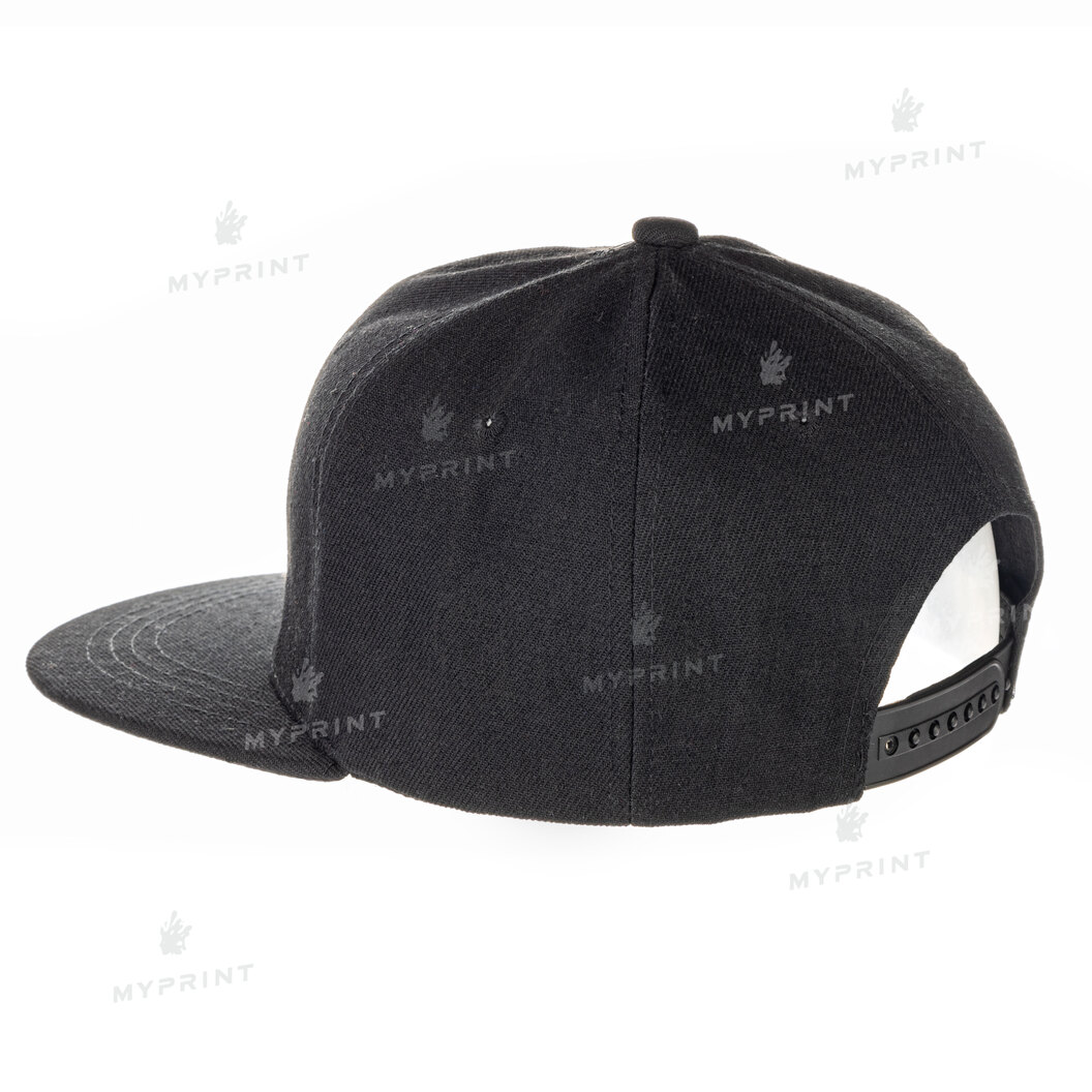 Кепка с прямым козырьком snapback черная (7641) - фото 3 Кепка с прямым козырьком snapback черная (7641) - фото 3 - Заготовки для сублимации