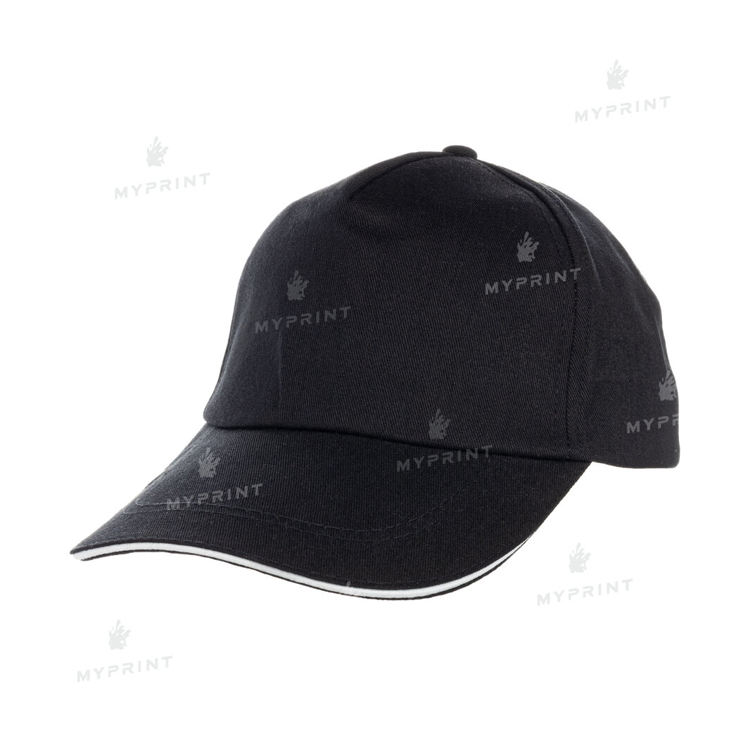 Five-blade cap polyester black (7635) - фото 1 Five-blade cap polyester black (7635) - фото 1 - Blanks for sublimation