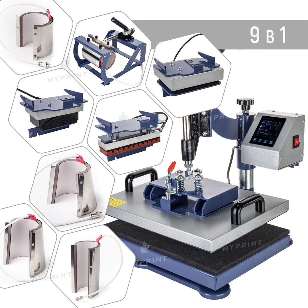 Multifunctional heat press HP 9 in 1 New 29*38 cm (9407) - фото 1 Multifunctional heat press HP 9 in 1 New 29*38 cm (9407) - фото 1 - Thermopresses
