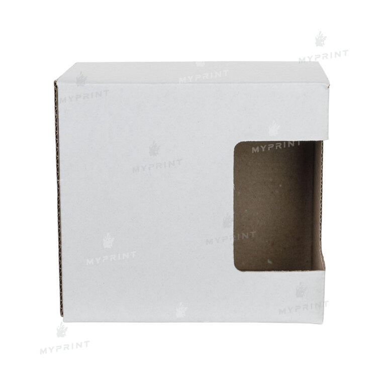 Коробочка для кружки 11 Oz (330 мл) белая с окном (9471)  Коробочка для кружки 11 Oz (330 мл) белая с окном (9471)