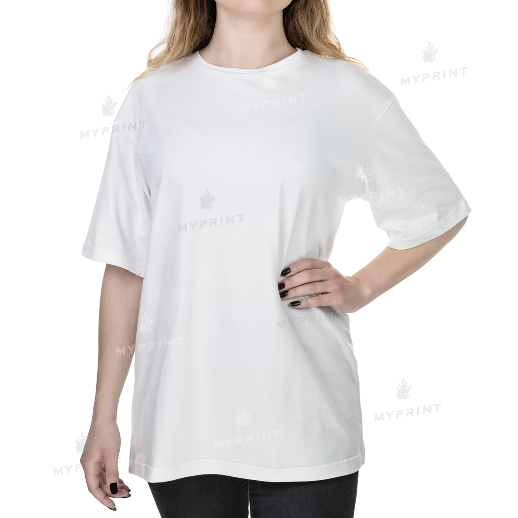 T-shirt unisex oversized cotton/elastane 170 g/m², white, S (9456) - фото 2 T-shirt unisex oversized cotton/elastane 170 g/m², white, S (9456) - фото 2 - Blanks for sublimation
