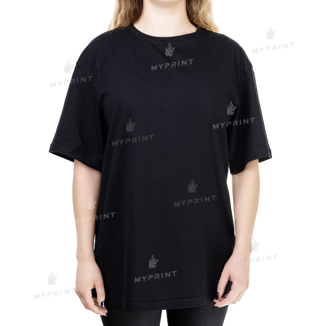 Unisex oversized t-shirt cotton/elastane 170 g/m², black, XL (9467) - фото 3 Unisex oversized t-shirt cotton/elastane 170 g/m², black, XL (9467) - фото 3 - Blanks for sublimation
